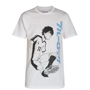 Official Blue Lock Anime Manga Isagi Mens White T-Shirt Japanese X-Large XL